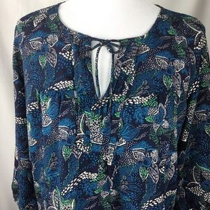 GAP Floral Blouse Top Women's Size Medium Multicolored Blue